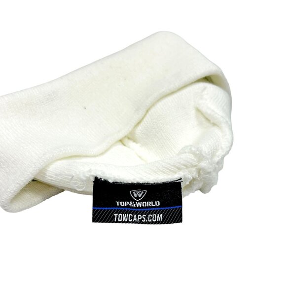 Notre Dame Embroidered Shamrock Logo Beanie Hat White/Navy NWOT - Picture 3 of 3